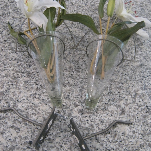 Pottery Barn Wall Art Wall Sconcesglass And Metalset Of 2 Poshmark
